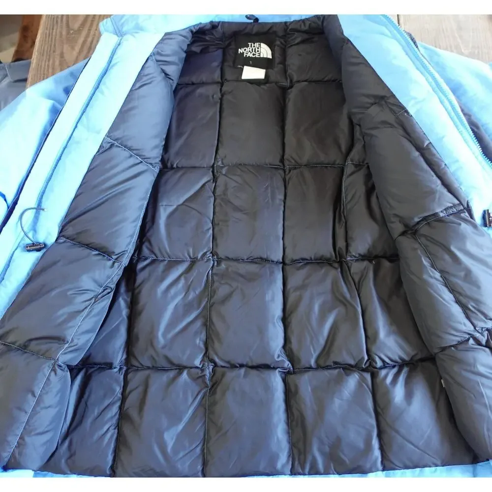 Vintage North Face Jacket Mens Medium Large Blue Down Puffer Detachable Hood 90s